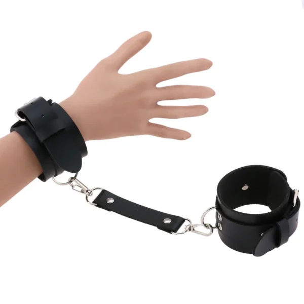 Leather Handcuffs ( Black )