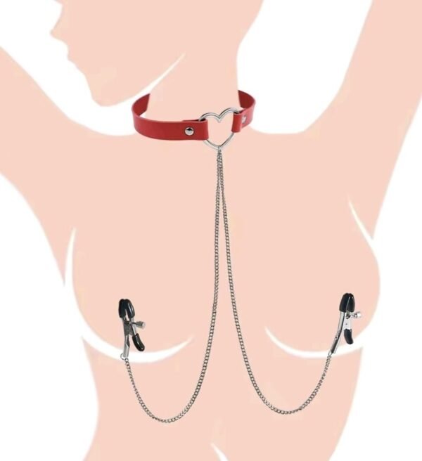 Jewelled Nipple Clamps With Collar