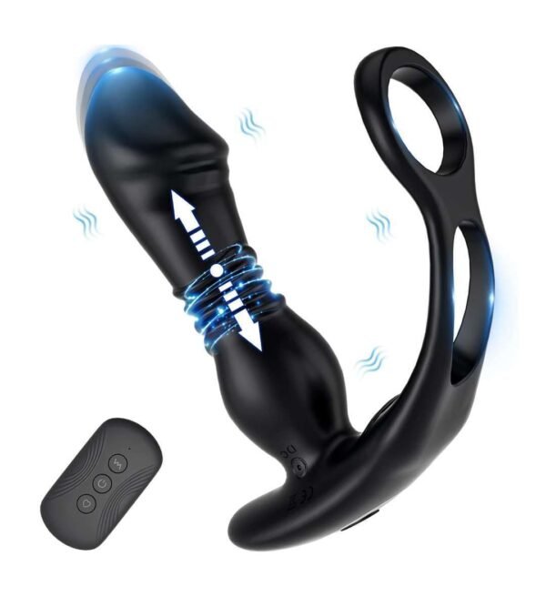 Thrusting Prostate Massager With Dual Rings